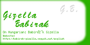 gizella babirak business card